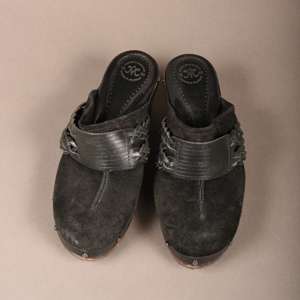 JOHNSTON & MURPHY Womens Leather Braided Clogs - Picture 8 of 10
